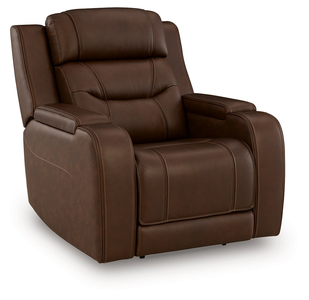 Knightington Power Recliner with Audio Seating (Color: Brown)