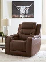 Knightington Power Recliner with Audio Seating (Color: Brown)