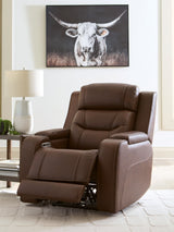 Knightington Power Recliner with Audio Seating (Color: Brown)