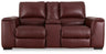 Alessandro Power Reclining Loveseat with Console (Color: Garnet)