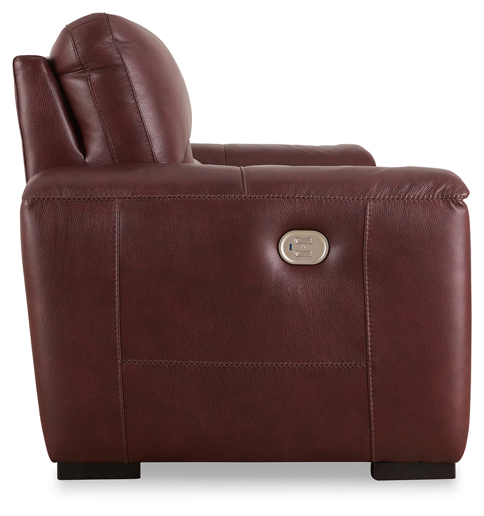 Alessandro Power Reclining Loveseat with Console (Color: Garnet)