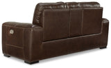 Alessandro Power Reclining Loveseat with Console (Color: Walnut)