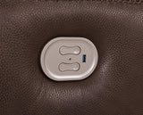 Alessandro Power Reclining Loveseat with Console (Color: Walnut)