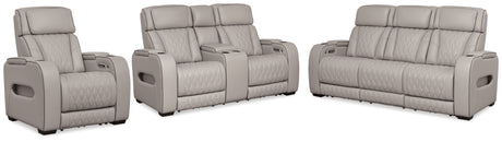 Boyington 3-Piece Sofa, Loveseat and Recliner (Power Reclining Sofa, Power Reclining Loveseat with Console, Power Recliner)