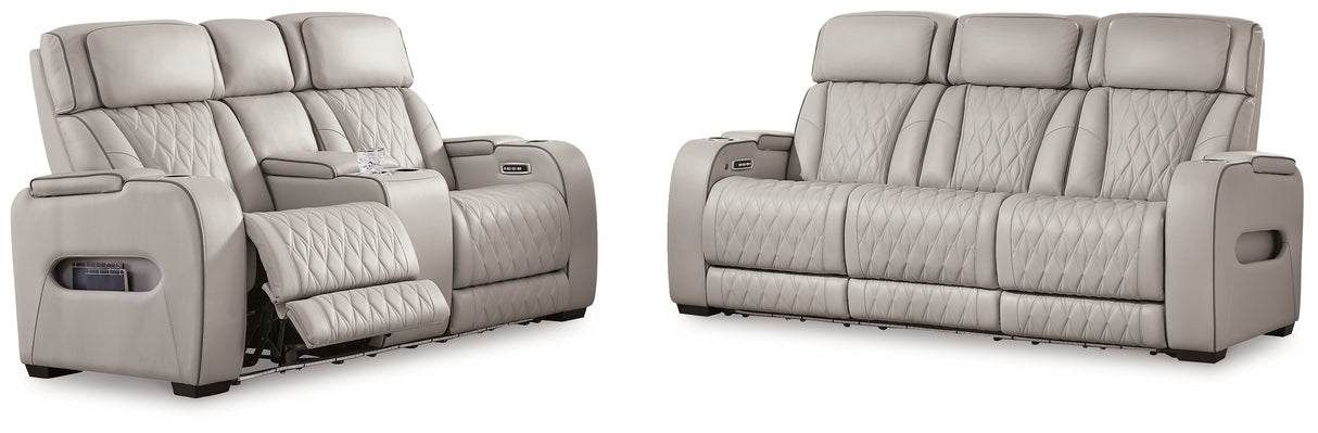 Boyington 2-Piece Sofa and Loveseat (Power Reclining Sofa, Power Reclining Loveseat with Console)
