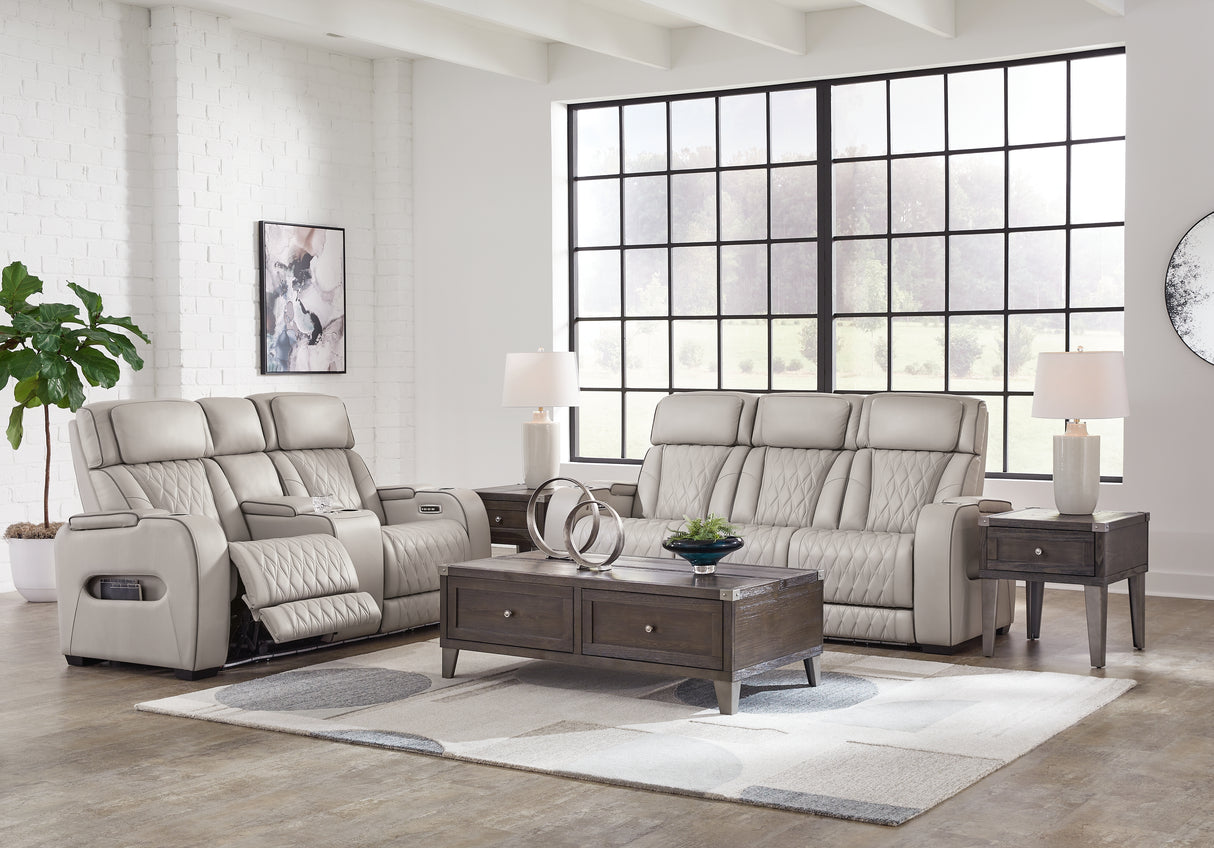 Boyington 2-Piece Sofa and Loveseat (Power Reclining Sofa, Power Reclining Loveseat with Console)