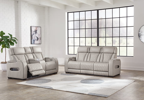 Boyington 2-Piece Sofa and Loveseat (Power Reclining Sofa, Power Reclining Loveseat with Console)
