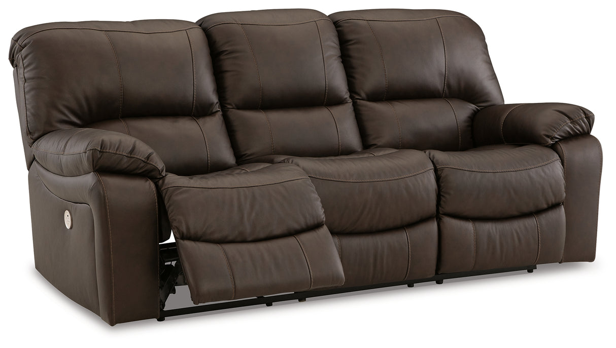 Leesworth Power Reclining Sofa (Color: Dark Brown)