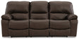 Leesworth Power Reclining Sofa (Color: Dark Brown)
