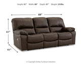 Leesworth 3-Piece Sofa, Loveseat and Recliner (Power Reclining Sofa, Power Reclining Loveseat, Power Recliner)