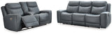 Mindanao 2-Piece Sofa and Loveseat (Power Reclining Sofa, Power Reclining Loveseat with Console)