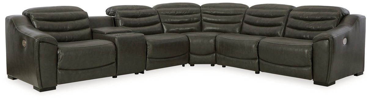 Center Line 5-Piece Power Reclining Sectional (Configuration: 6-Piece (Center Line Power Armless Recliner, Center Line Armless Chair, Center Line Console with Storage, Center Line Left-Arm Facing Power Recliner, Center Line Right-Arm Facing Power Recliner, Center Line Wedge))