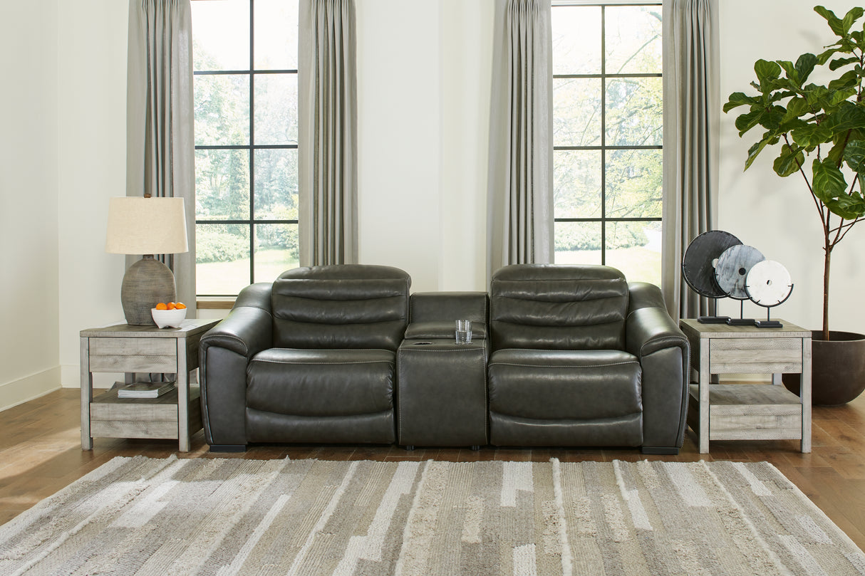 Center Line 4-Piece Sectional with Recliner (Console with Storage, Left-Arm Facing Power Recliner, Right-Arm Facing Power Recliner, Power Recliner)