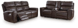Crossplex 2-Piece Sofa and Loveseat (Power Reclining Sofa, Power Reclining Loveseat with Console)