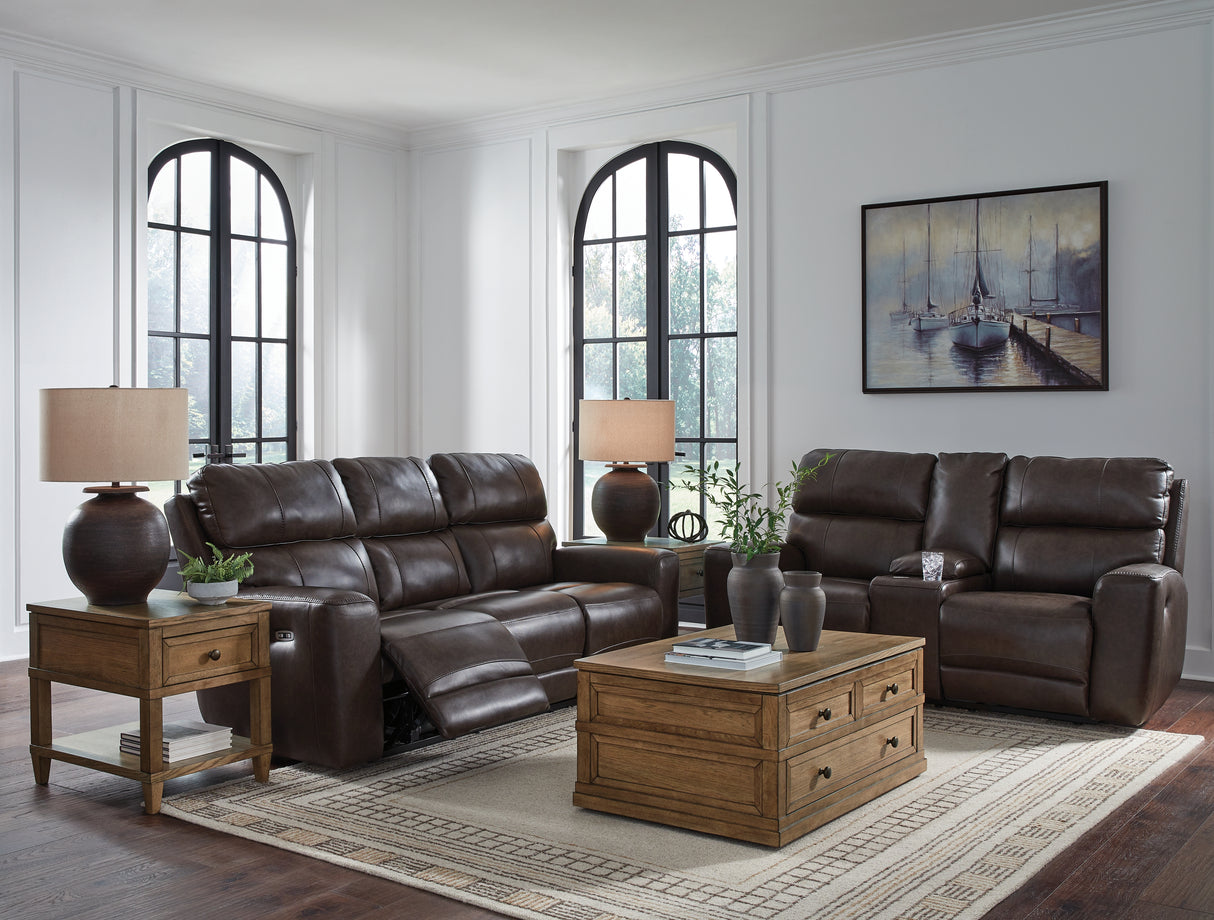 Crossplex 2-Piece Sofa and Loveseat (Power Reclining Sofa, Power Reclining Loveseat with Console)