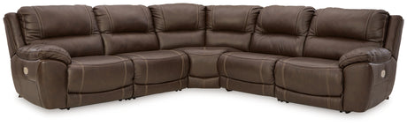 Dunleith Power Reclining Sectional (Configuration: 5-Piece (Power Armless Recliner, Armless Chair, Left-Arm Facing Power Recliner, Right-Arm Facing Power Recliner, Wedge))