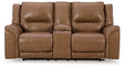 Trasimeno Power Reclining Loveseat with Console (Color: Caramel)