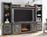 Wynnlow 4-Piece Entertainment Center with Electric Fireplace (Configuration: 4-Piece (Entertainment Accessories Electric Fireplace Insert, Wynnlow Pier, Wynnlow Pier, Wynnlow Bridge, Wynnlow 63" TV Stand))
