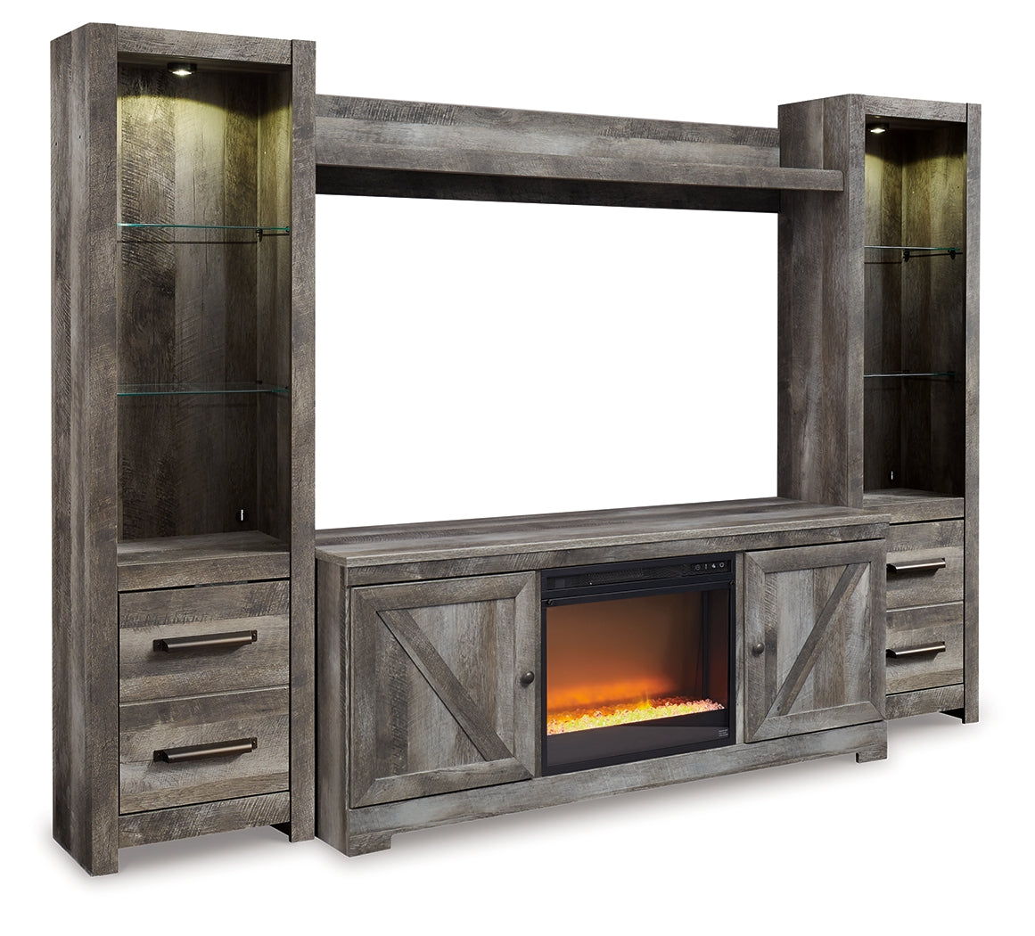 Wynnlow 4-Piece Entertainment Center with Electric Fireplace (Configuration: 4-Piece (Entertainment Accessories Electric Fireplace Insert, Wynnlow Pier, Wynnlow Pier, Wynnlow Bridge, Wynnlow 63" TV Stand))