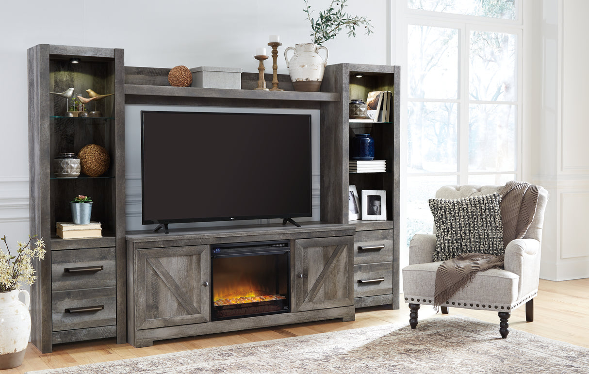 Wynnlow 4-Piece Entertainment Center with Electric Fireplace (Configuration: 4-Piece (Entertainment Accessories Electric Fireplace Insert, Wynnlow Pier, Wynnlow Pier, Wynnlow Bridge, Wynnlow 63" TV Stand))