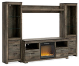 Trinell 4-Piece Entertainment Center with Electric Fireplace (Configuration: 4-Piece (Entertainment Accessories Electric Fireplace Insert, Trinell Pier, Trinell Pier, Trinell Bridge, Trinell 63" TV Stand))