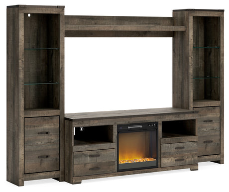 Trinell 4-Piece Entertainment Center with Electric Fireplace (Configuration: 4-Piece (Entertainment Accessories Electric Fireplace Insert, Trinell Pier, Trinell Pier, Trinell Bridge, Trinell 63" TV Stand))