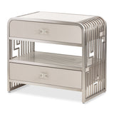 Roxbury Park - Metal Nightstand - Stainless Steel