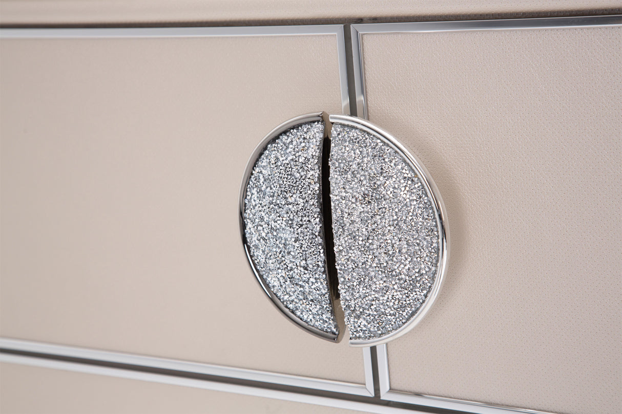 Glimmering Heights - Upholstered 5 Drawer Chest - Ivory