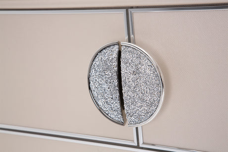 Glimmering Heights - Upholstered 5 Drawer Chest - Ivory