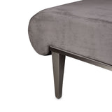 Roxbury Park - Velvet Chaise - Gray Pearl/Stainless Steel