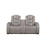 Breckenridge II - Console Loveseat With Power Headrest & Footrest - Light - Gray