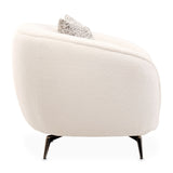 Noir Boucle - Accent Chair - Marshmallow/Black Nickel