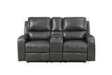 Linton - Leather Console Loveseat With Power Footrest