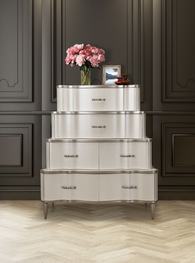 London Place - 6-Drawer Tiered Chest - Creamy Pearl