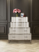 London Place - 6-Drawer Tiered Chest - Creamy Pearl