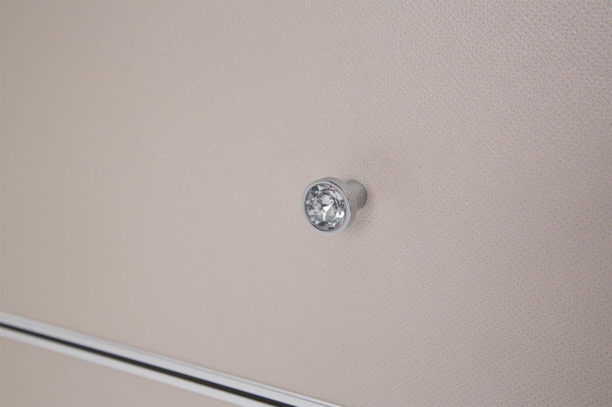 Glimmering Heights - Upholstered 5 Drawer Chest - Ivory