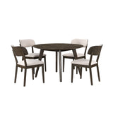 Rex - 48" Round Dining Table & 4 Open Back Chairs - Dark Brown